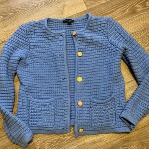 EUC!  Boston Proper Heavy Crotchet Knit Cardigan with Gold Buttons